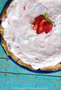 Strawberry Marshmallow Pie with Meringue Crust