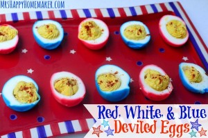 Red White and Blue Patriotic Deviled Eggs