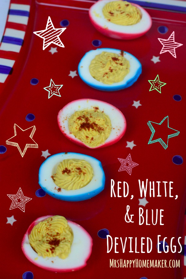 Red, White, & Blue Deviled Eggs