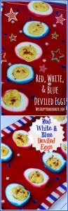 What's better than deviled eggs at a 4th of July or Memorial Day cookout? Red White & Blue Deviled Eggs, that's what! They're the perfect patriotic side dish! | MrsHappyHomemaker.com @mrshappyhomemaker