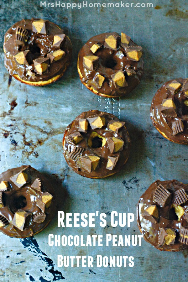Reese's cup chocolate peanut butter donuts