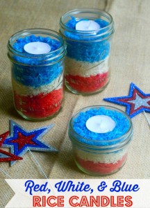 Red White and Blue Rice Candles