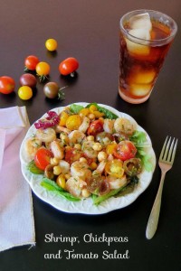 Shrimp Chickpea and Tomato Salad
