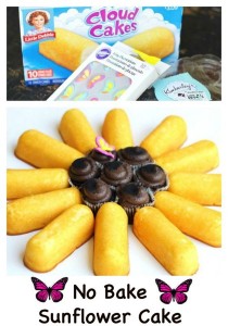 NO Bake Sunflower Cake with little Debbie cakes