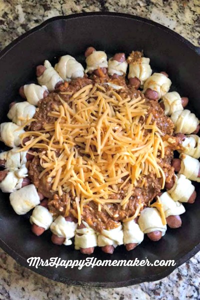 Chili Cheese Pig in the Blanket Dip unbaked