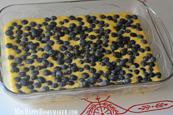 Blueberry Cream Cake - fresh blueberries, dollops of warm cream, light vanilla cake.... in other words, straight out perfection! Bonus points - the recipe is EASY!