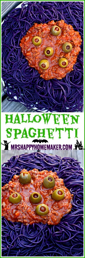 Halloween Spaghetti | MrsHappyHomemaker.com @thathousewife