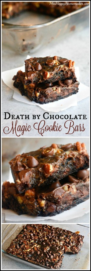 Death by Chocolate Magic Cookie Bars - ONLY 5 INGREDIENTS!!!