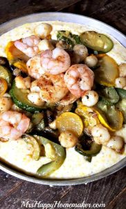 Summer Squash Shrimp & Grits (with scallops too!)
