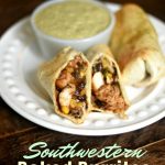 Southwestern Baked Burritos with Cilantro Cream Sauce