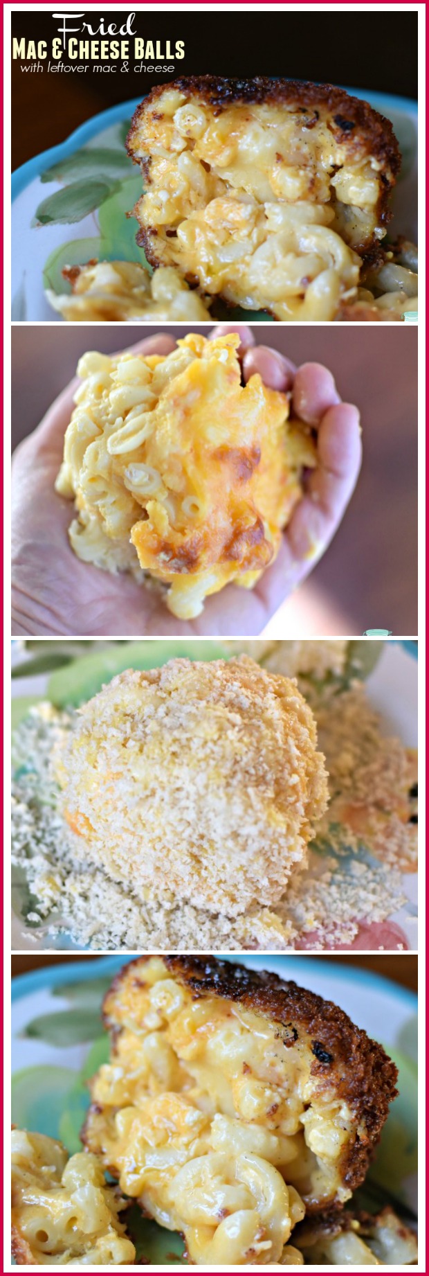 fried Mac and cheese balls made with leftover macaroni and cheese