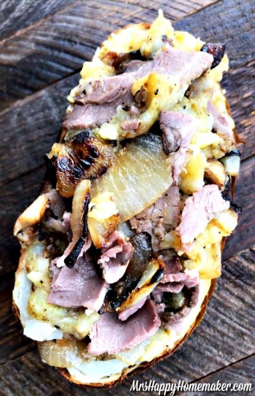 Philly Cheesesteak Twice Baked Potatoes