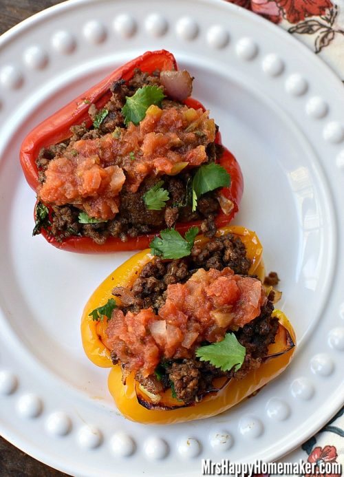Bell Pepper Tacos - taco stuffed baked bell peppers