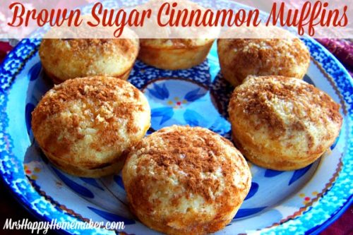 Brown Sugar Cinnamon Muffins on a blue plate