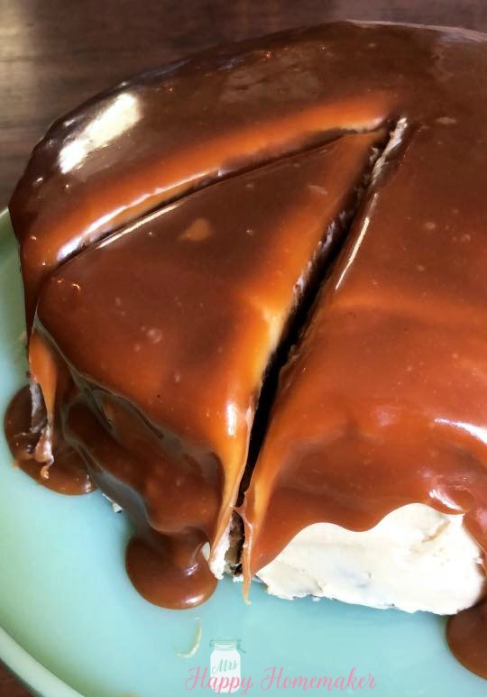 Salted Caramel Chocolate Fudge Cake. Fudgy chocolate cake with salted caramel frosting & topped with a blanket of homemade salted caramel
