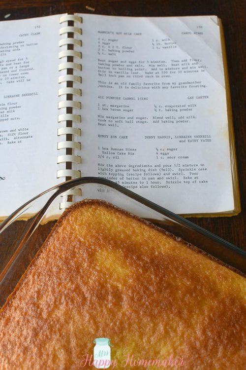 Nannie's Hot Milk Cake and a cookbook | MrsHappyHomemaker.com