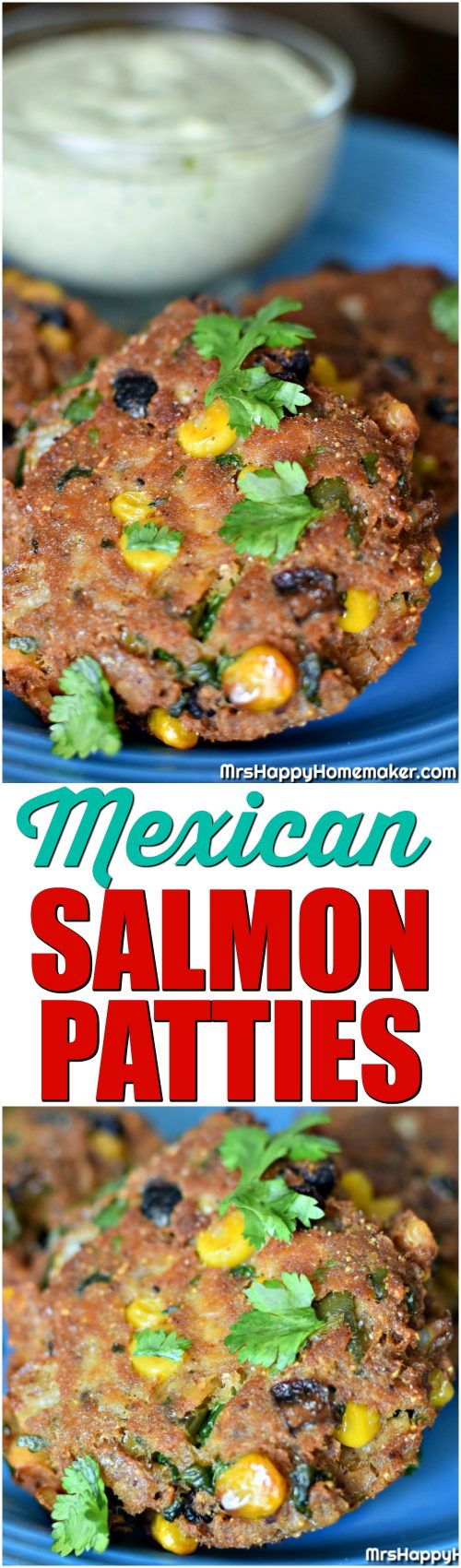 Mexican Salmon Patties | MrsHappyHomemaker.com