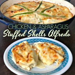 Chicken & Asparagus Stuffed Shells Alfredo
