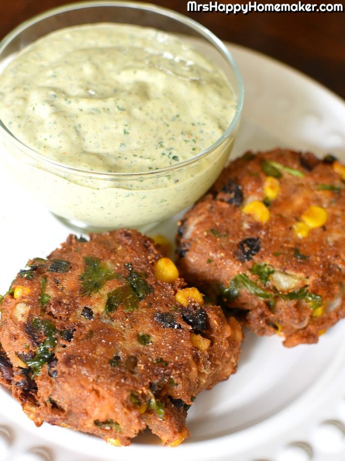 Mexican Salmon Patties - this is my grandmother's recipe for salmon patties that I jazzed up with some ingredients like black beans, corn, jalapenos, & taco seasoning