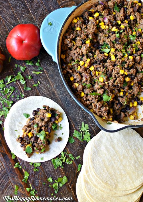 The BEST Taco Filling (great for nachos, burritos, taco salad, & any other Mexican meals too!) MrsHappyHomemaker.com @mrshappyhomemaker