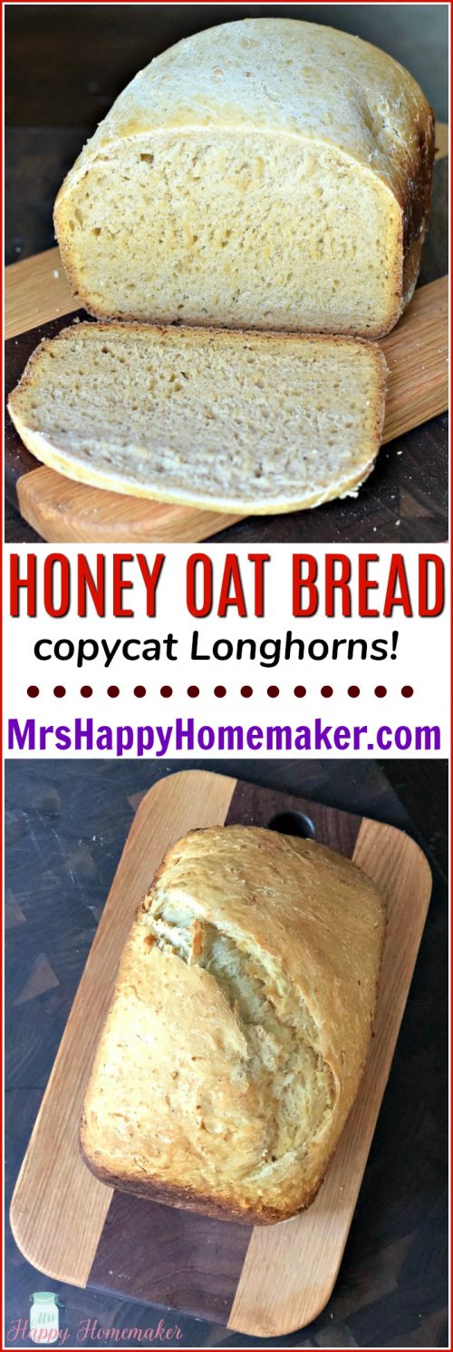 Copycat Longhorn's Steakhouse Honey Oat Bread | MrsHappyHomemaker.com @mrshappyhomemaker