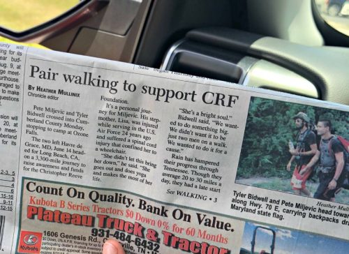 article in the paper about a pair walking to support CRF