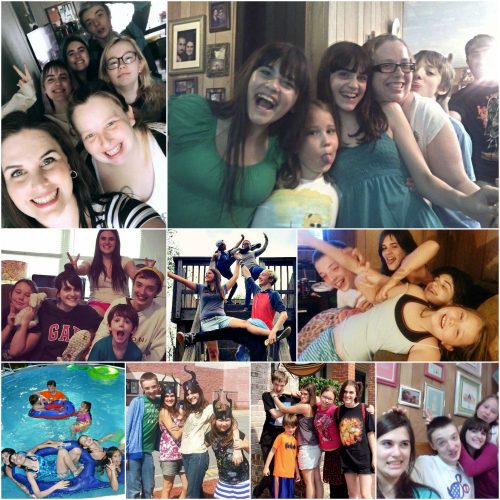 collage of Mrs Happy Homemaker and her kids and her kids friends