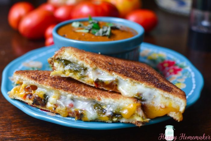 Roasted Jalapeno Grilled Cheese with tomato soup