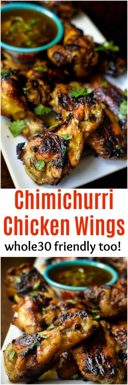 Chimichurri Chicken Wings - whole30 friendly too | MrsHappyHomemaker.com @MrsHappyHomemaker