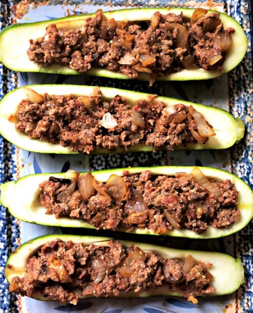 Whole30 Meatloaf Zucchini Boats