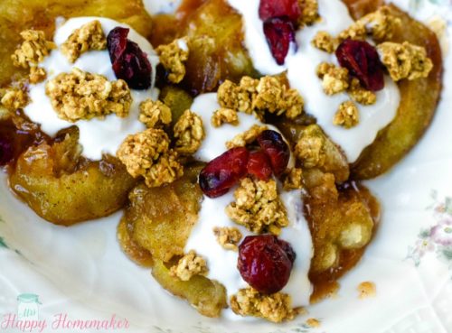 Baked Apples with Granola & Dried Cranberries - easy breakfast or dessert