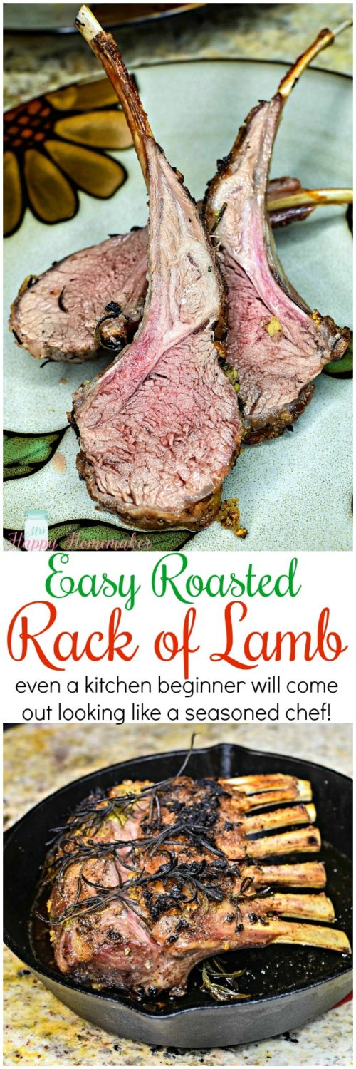 Easy Roasted Rack of Lamb - even a kitchen beginner will come out looking like a seasoned chef | MrsHappyHomemaker.com