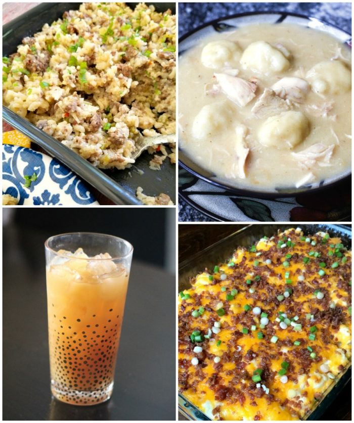 Tropical Fruit Tea, Hamburger and Rice Casserole, Easy Low-Carb Loaded Cauliflower Casserole, Homemade Chicken & Dumplings