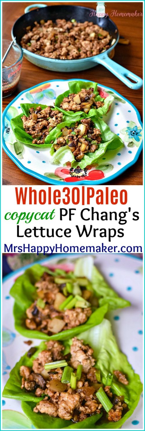 Whole30|Paleo Copycat PF Chang's Lettuce Wraps | MrsHappyHomemaker.com @MrsHappyHomemaker #whole30lettucewraps #pfchangslettucewraps #whole30 #paleo