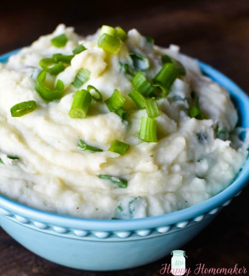 Irish Champ Green Onion Mashed Potatoes | Mrs Happy Homemaker