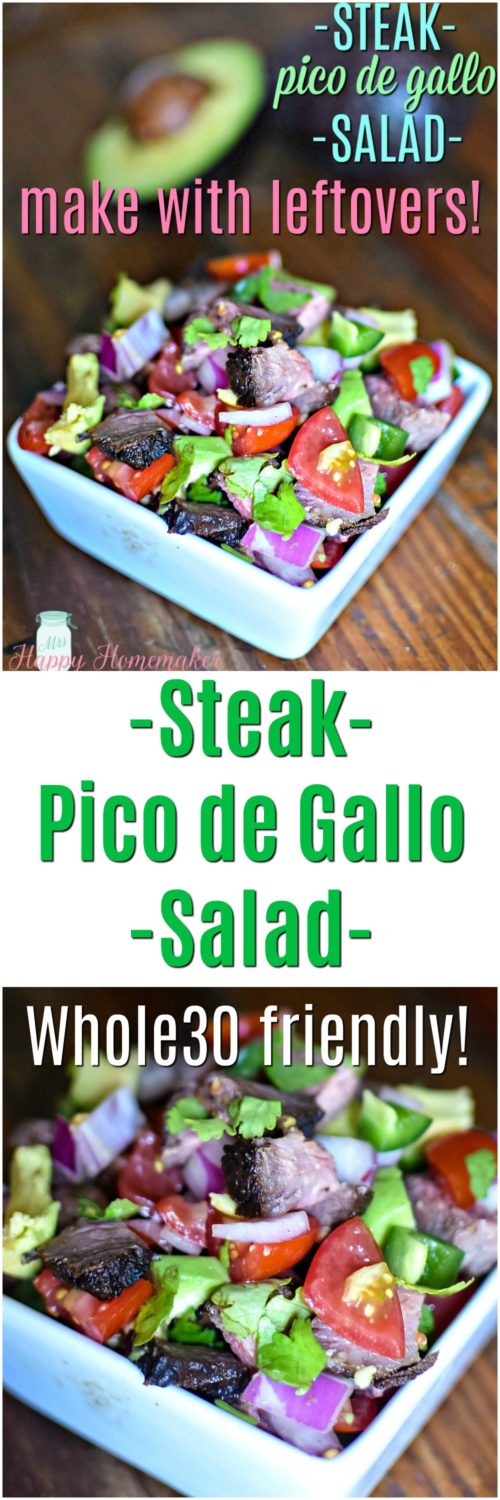 steak pico de Gallo salad made with leftovers