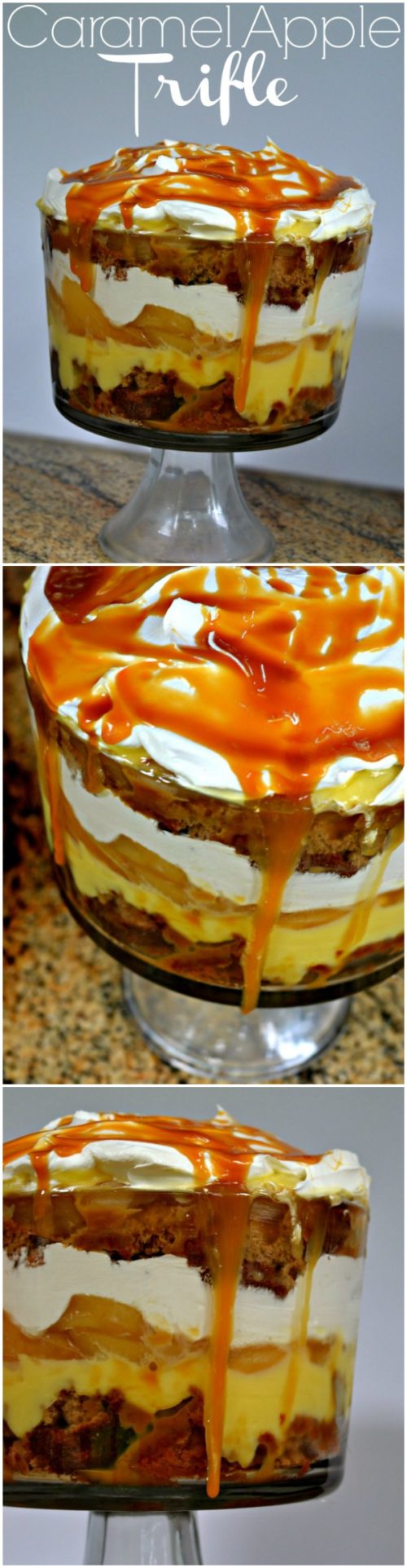 Easy Caramel Apple Trifle collage