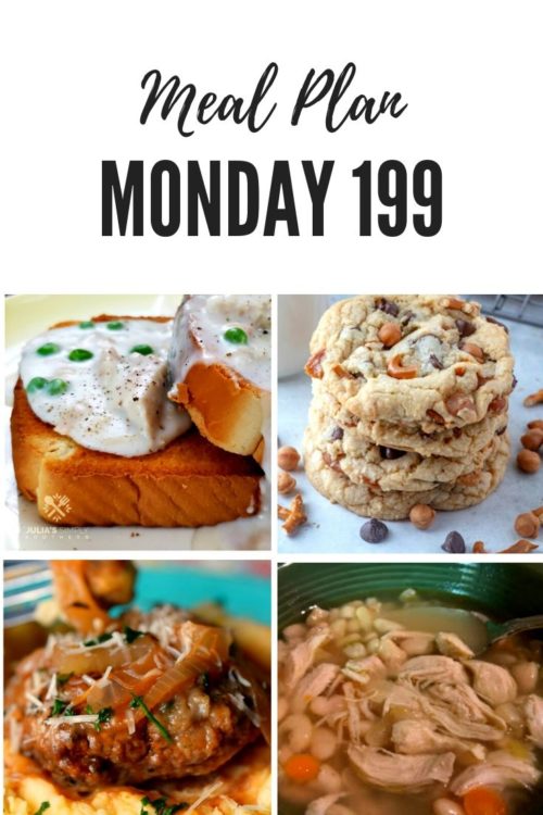 Meal Plan Monday header collage of 4 recipe ideas