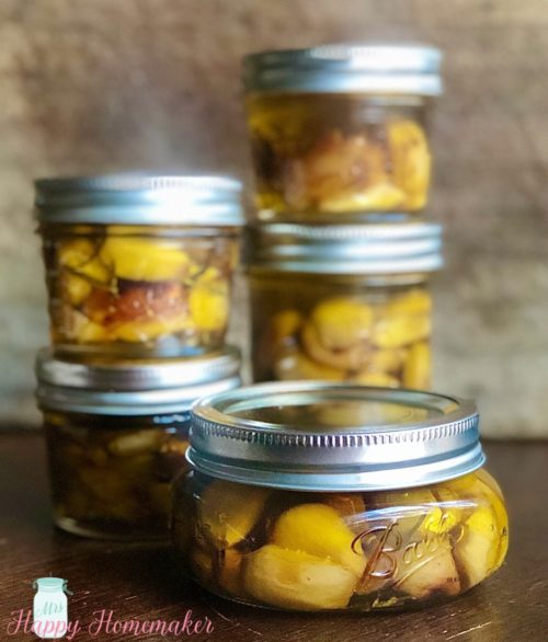Homemade Garlic Confit in mason jars