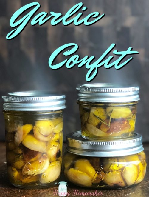 Homemade Garlic Confit in mason jars