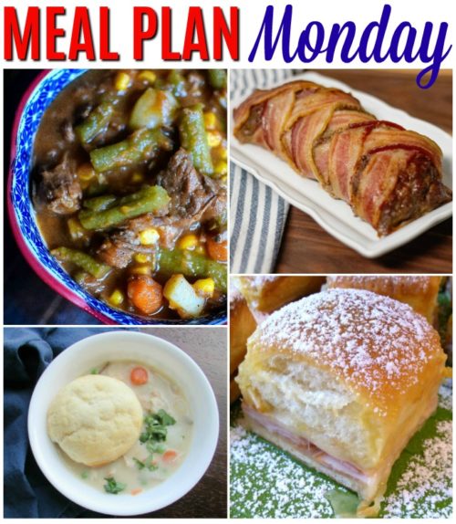 Meal Plan Monday recipe collage of 4 food pictures