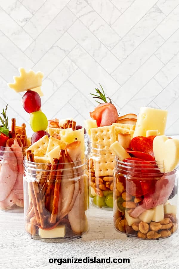 Jars with charcuterie
