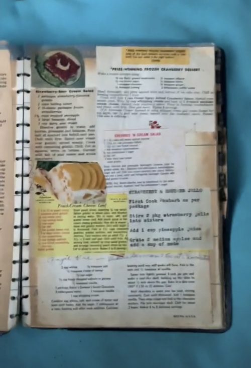 Old vintage recipe clippings
