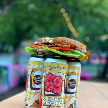 Dukes mayo beer with a blt on top