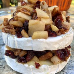 Baked brie with apples and cranberries