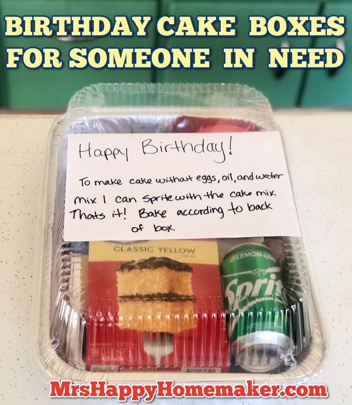 Birthday cake box for the needy 