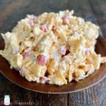 Pimento cheese in a brown bowl
