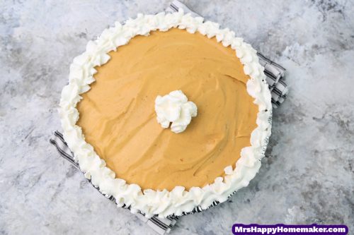 Gingerbread pie on a marble countertop