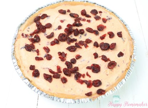 Frozen Cranberry Pie on white counter