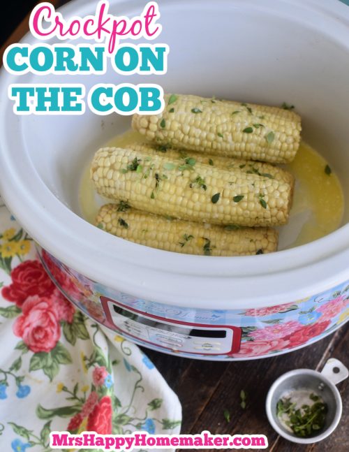 Corn on the cob inside of a white crockpot